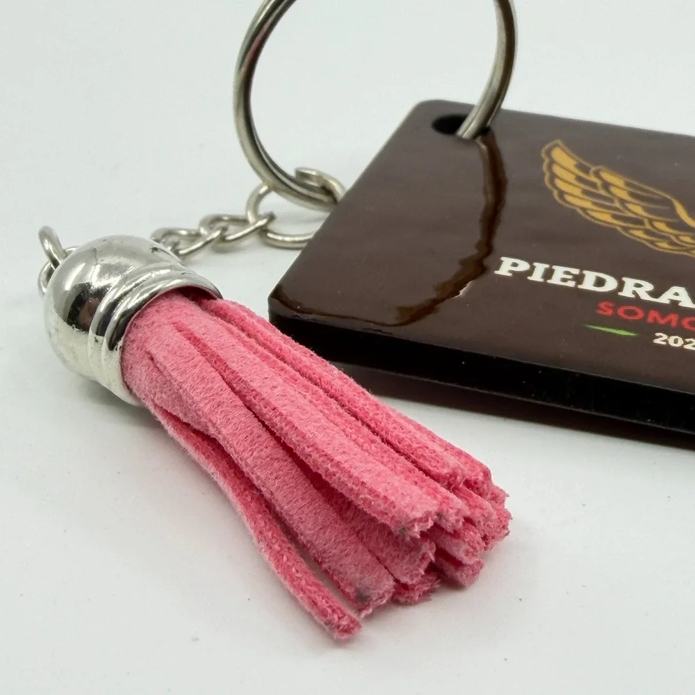 Piedras Negras Somos Todos 2022-2024 Eagle Keychain Pink Tassel Coahuila Mexico